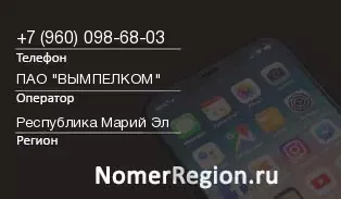 Кто звонил с 9600986803 - регион и оператор